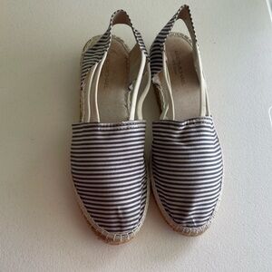 Eric Michael navy white stripe nautical espadrille